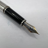 Montblanc Solitaire Ceramic Black Prisma Classique #145  Fountain Pen   -  Fine 14kt Gold Nib
