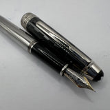 Montblanc Solitaire Ceramic Black Prisma Classique #145  Fountain Pen   -  Fine 14kt Gold Nib