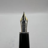 Montblanc Solitaire Ceramic Black Prisma Classique #145  Fountain Pen   -  Fine 14kt Gold Nib