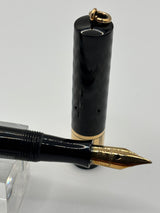 Waterman 14 Black chased Slip Cap 2 bands on barrel - Eye dropper filling system