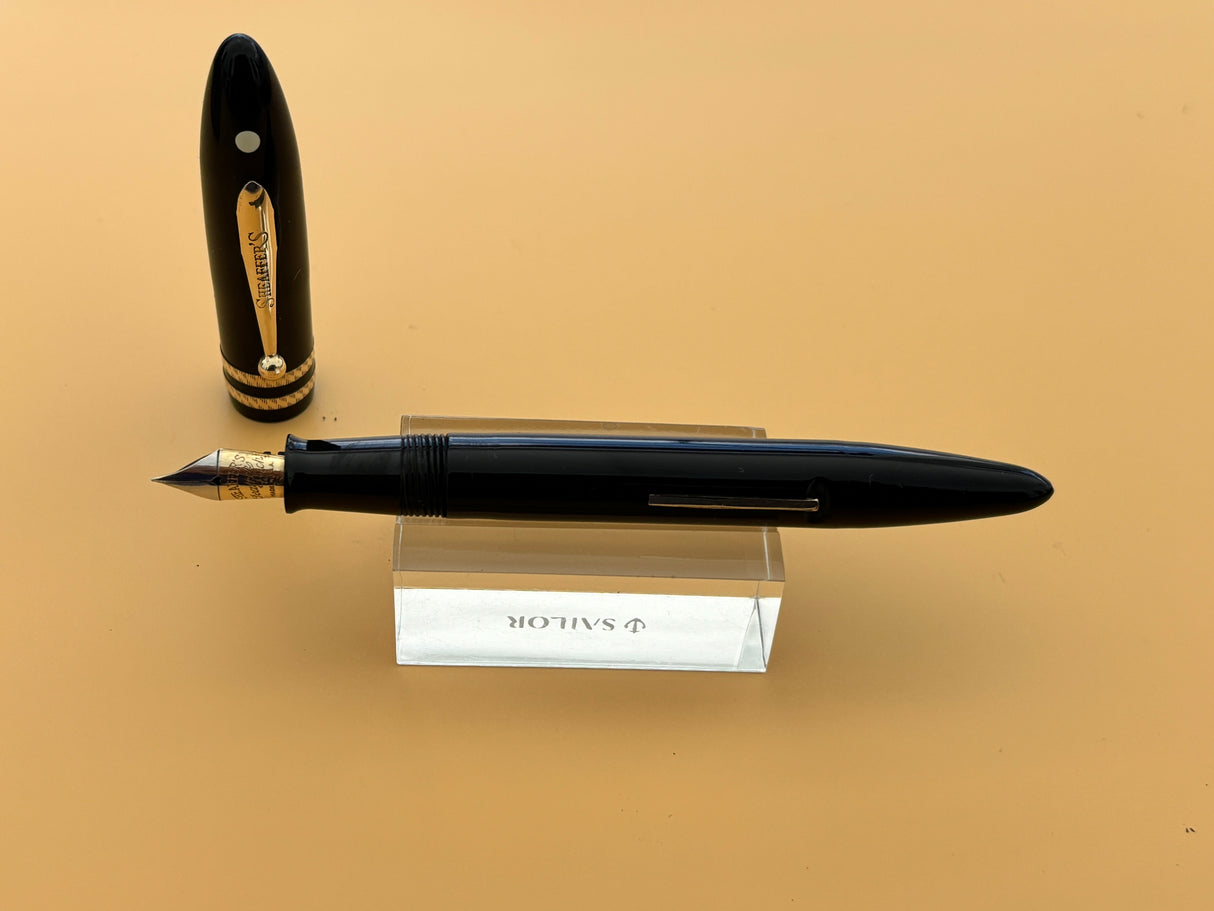 Sheaffer Balance Lifetime  Black  Uncommon Double Band cap - Fountain Pen
