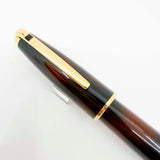 S.T. DuPont Large Orpheo Lacque Ecaille Fountain Pen - Marbled Black & Burnished Burgundy Laque - Medium 18kt Gold Nib
