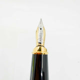 S.T. DuPont Large Orpheo Lacque Ecaille Fountain Pen - Marbled Black & Burnished Burgundy Laque - Medium 18kt Gold Nib