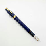 Conway Stewart 100 Sapphire Blue with Gold Flecks  Fountain Pen - Double Broad 18kt Gold Nib
