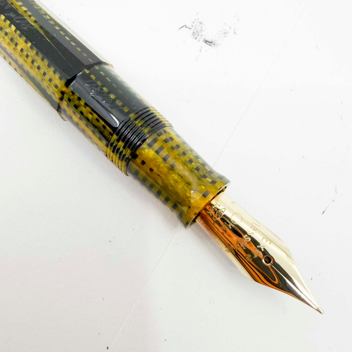 OMAS Original Arte Italiana Paragon "Vintage" Burkina Celluloid Limited Edition Fountain Pen - #49/80 - Fine "Extra Fleassible" 14Kt Gold Nib - One of the Most Desirable OMAS Celluloids and Nibs!