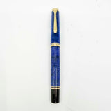 Pelikan Souveran M800 Marbled Blue O Blue Transparent Fountain Pen - OBB (Oblique Double Broad) 18kt Gold Nib