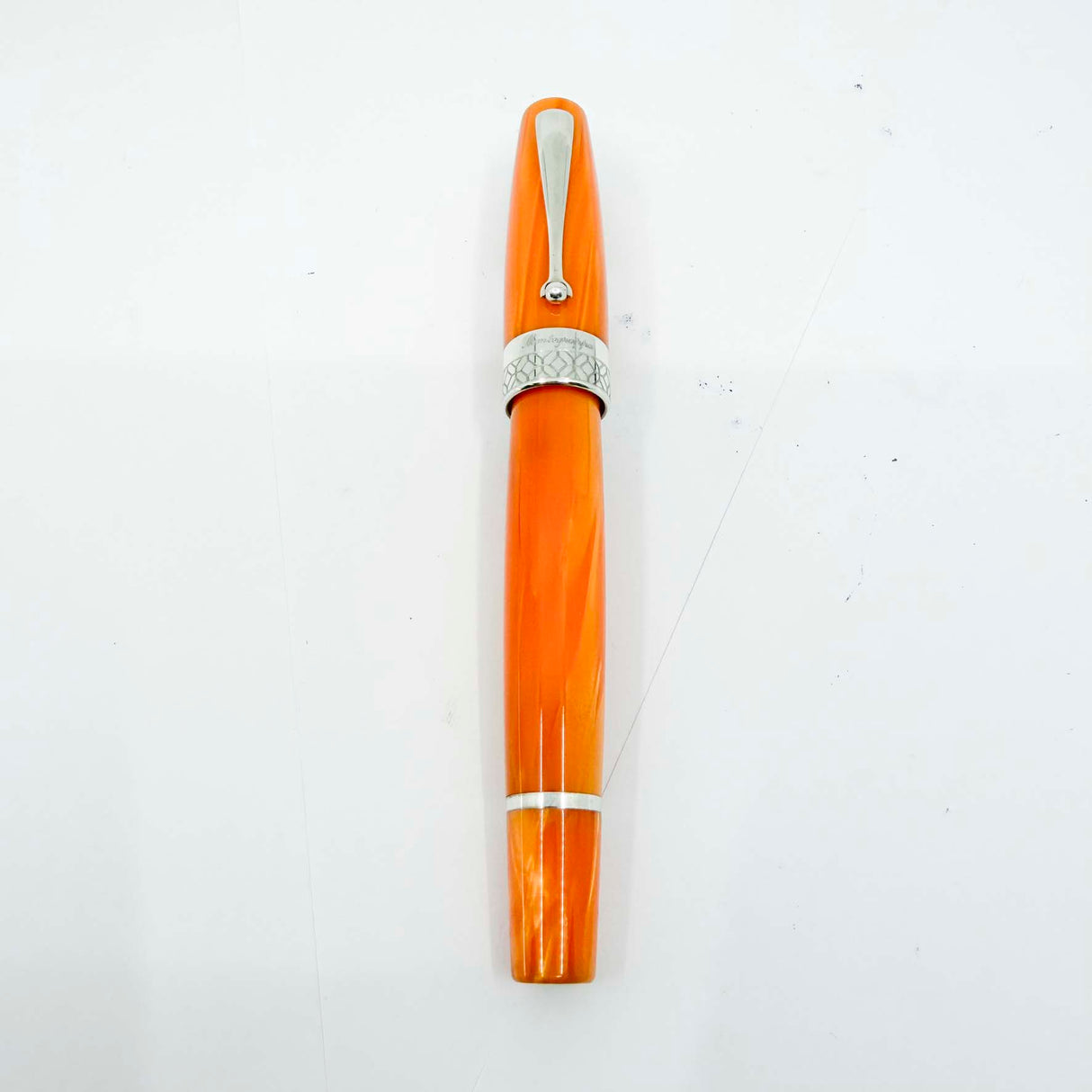 Montegrappa Miya 450 Lustrous Orange Celluloid Limited Edition Fountain Pen - Flexible Fine 14kt Gold Nib