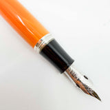 Montegrappa Miya 450 Lustrous Orange Celluloid Limited Edition Fountain Pen - Flexible Fine 14kt Gold Nib