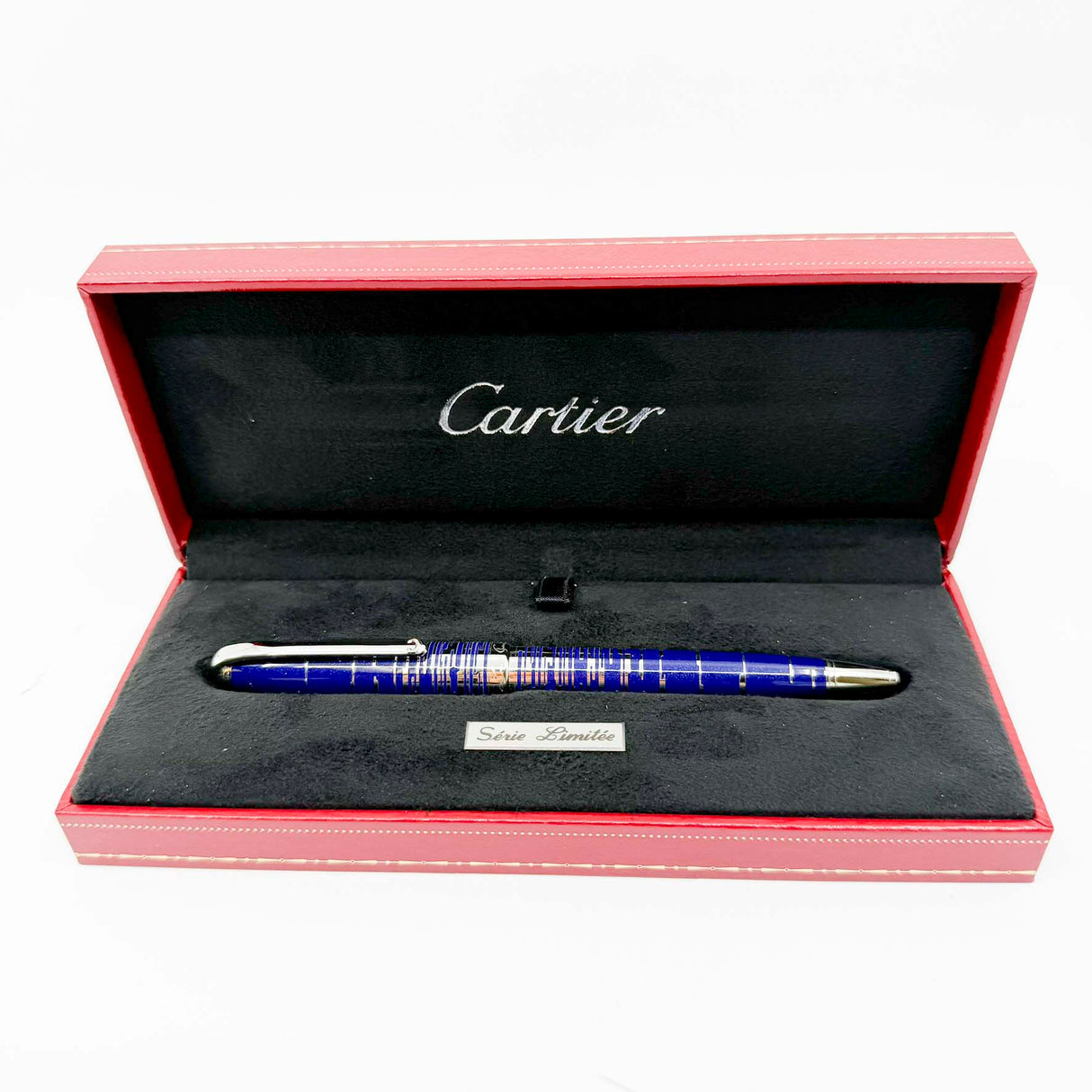 Cartier Constellation Limited Edition Blue Laque & Platinum Plated Ballpoint Pen - LE# 690/1847