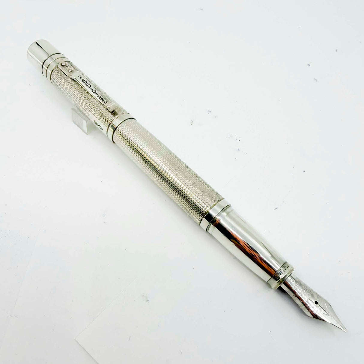 Yard-o-Led Sterling Silver Viceroy Grand Barley Fountain Pen  - Broad 18kt Gold Nib
