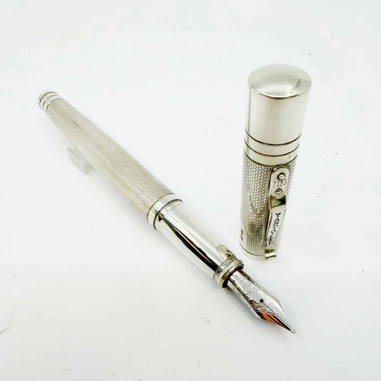Yard-o-Led Sterling Silver Viceroy Grand Barley Fountain Pen  - Broad 18kt Gold Nib