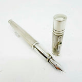 Yard-o-Led Sterling Silver Viceroy Grand Barley Fountain Pen  - Broad 18kt Gold Nib