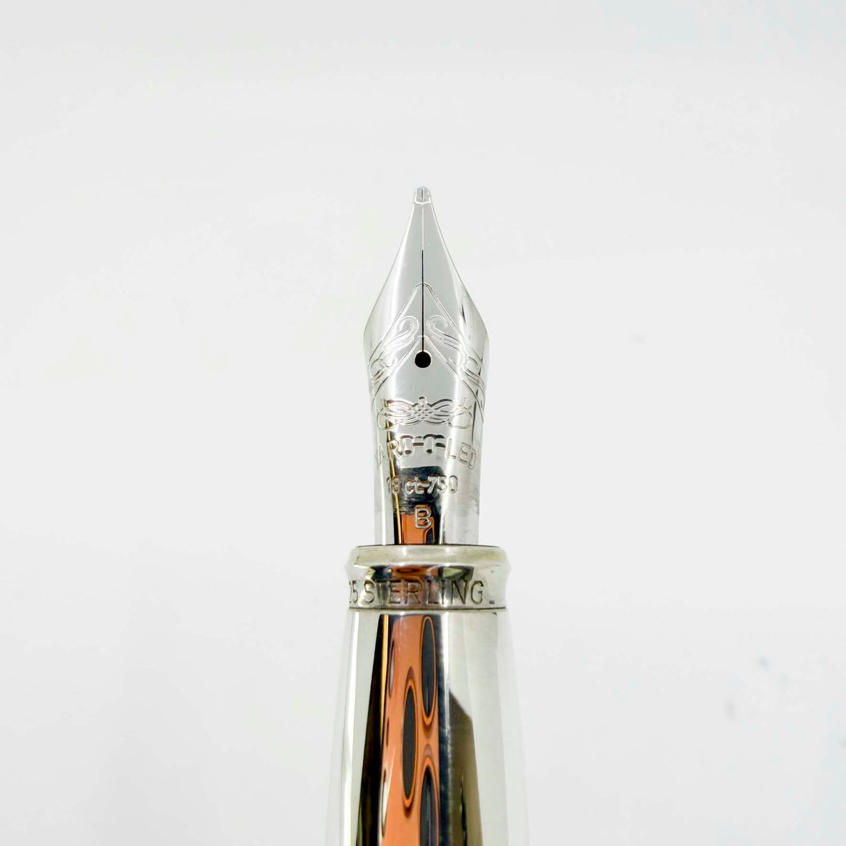 Yard-o-Led Sterling Silver Viceroy Grand Barley Fountain Pen  - Broad 18kt Gold Nib