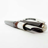 Visconti Wall Street Glittering Burgundy Striped Celluloid Fountain Pen  -  Flexible Fine 23K Palladium Nib