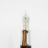 Visconti Wall Street Glittering Burgundy Striped Celluloid Fountain Pen  -  Flexible Fine 23K Palladium Nib