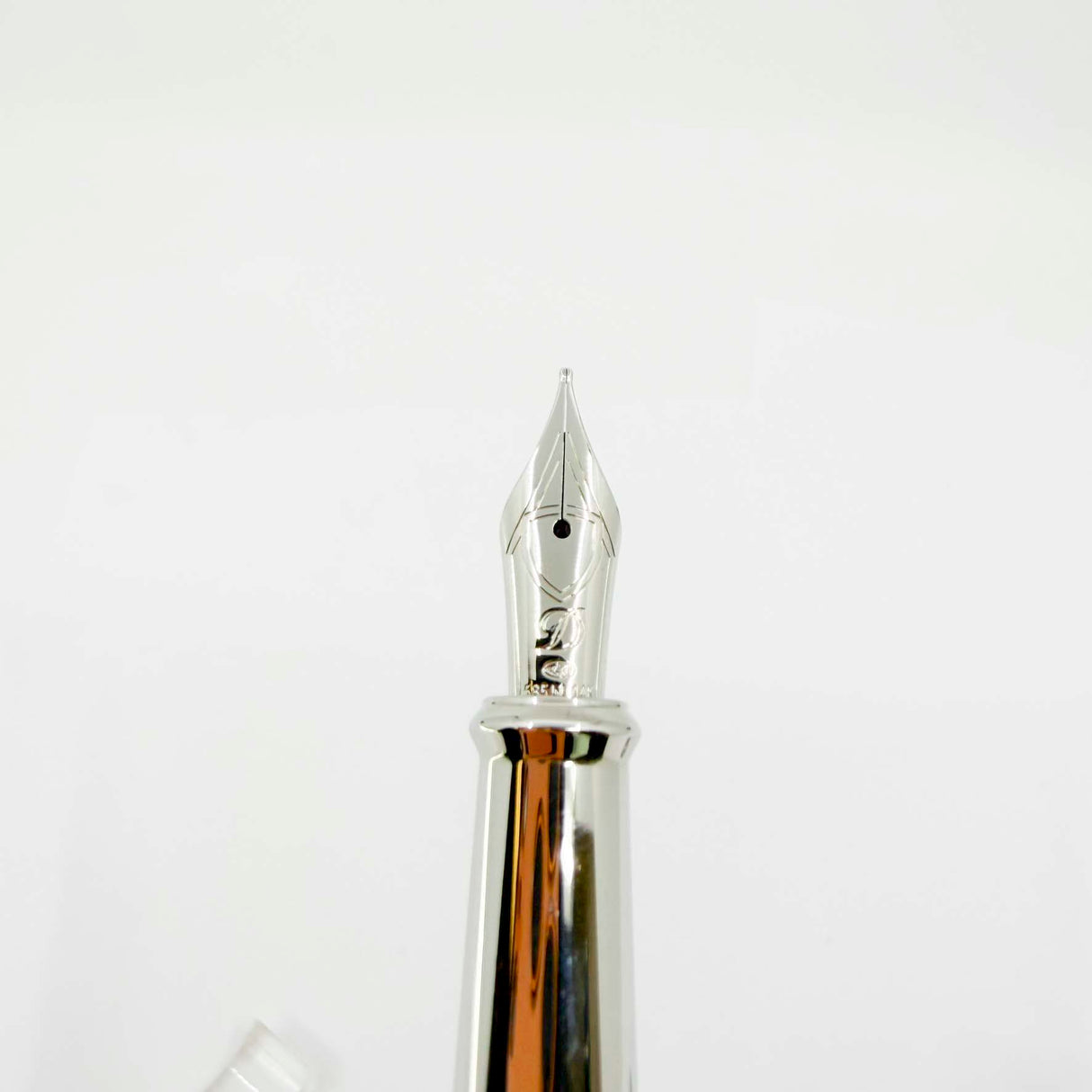 S. T. Dupont  Line D Eternity Blue & Black Lacquer Medium  Fountain Pen - Palladium Plated Trim - Medium 14kt Gold Nib