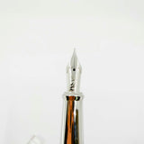 S. T. Dupont  Line D Eternity Blue & Black Lacquer Medium  Fountain Pen - Palladium Plated Trim - Medium 14kt Gold Nib