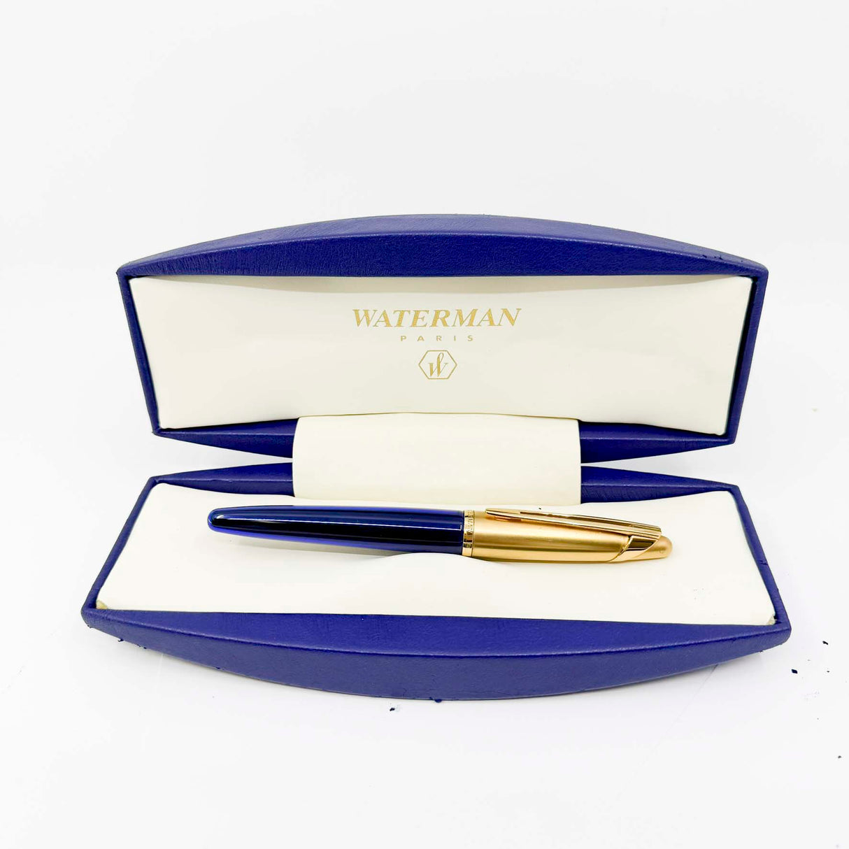 Waterman Edson Blue Translucent Fountain Pen - Fine 18kt Gold  Nib