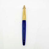 Waterman Edson Blue Translucent Fountain Pen - Fine 18kt Gold  Nib