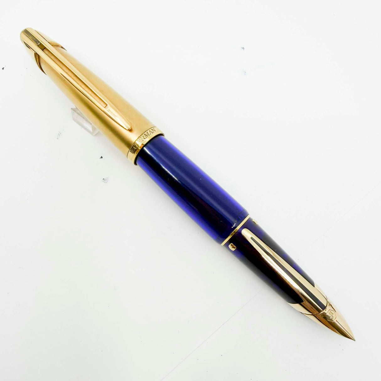 Waterman Edson Blue Translucent Fountain Pen - Fine 18kt Gold  Nib