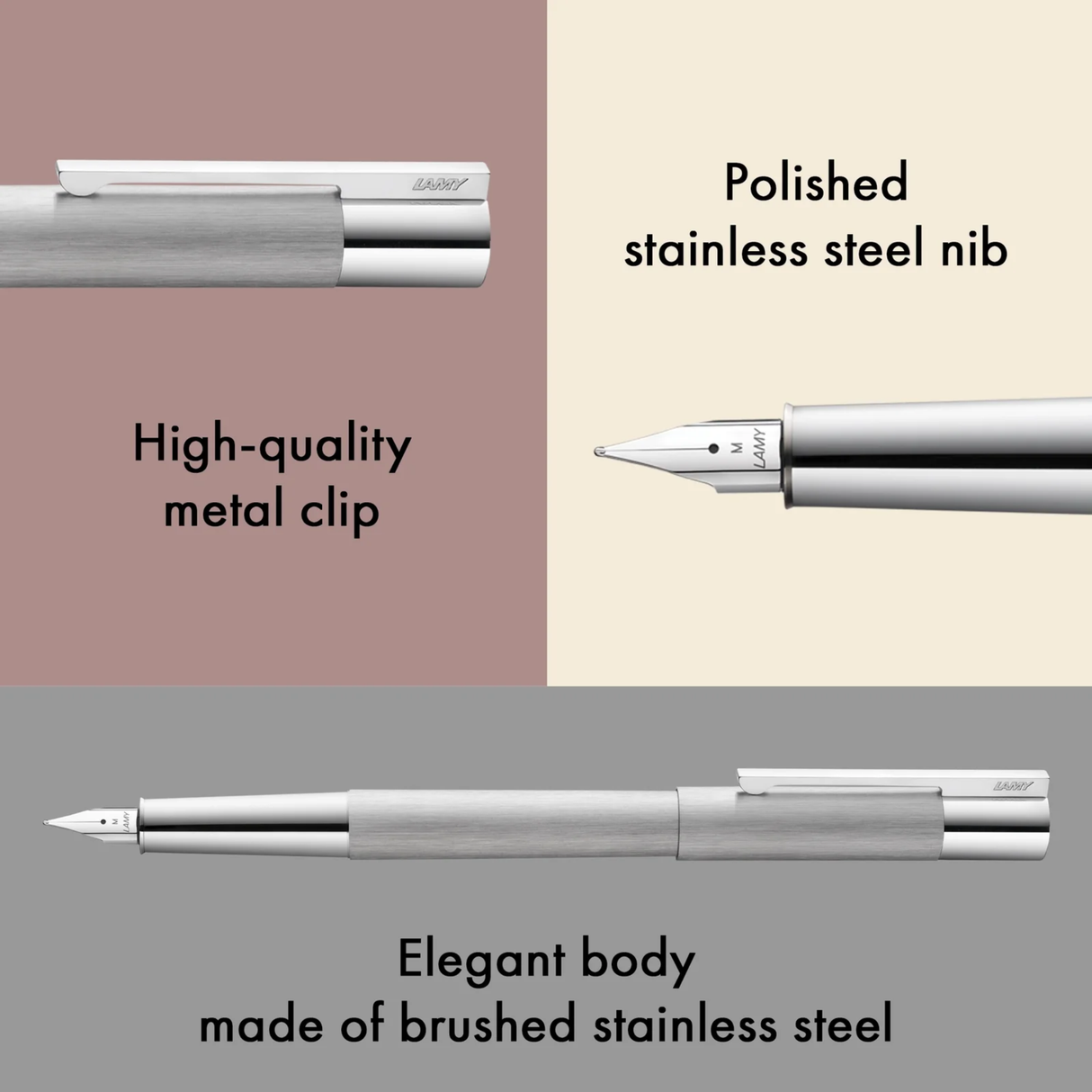 LAMY Scala Stainless Steel Brushed Fountain Pen Collection