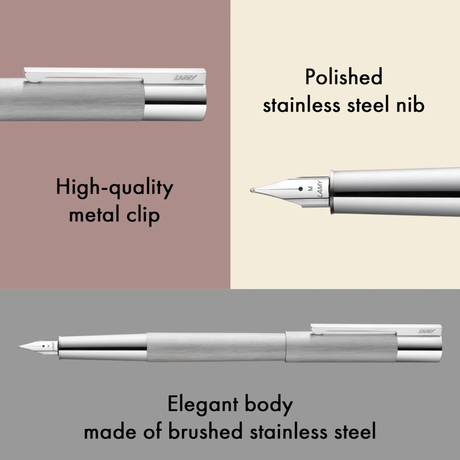 LAMY Scala Stainless Steel Brushed Fountain Pen Collection