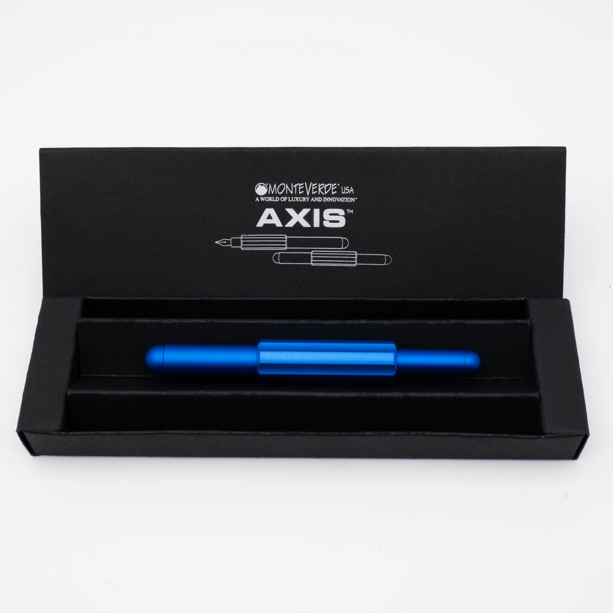Monteverde USA Axis Matte Blue Fountain Pen Collection