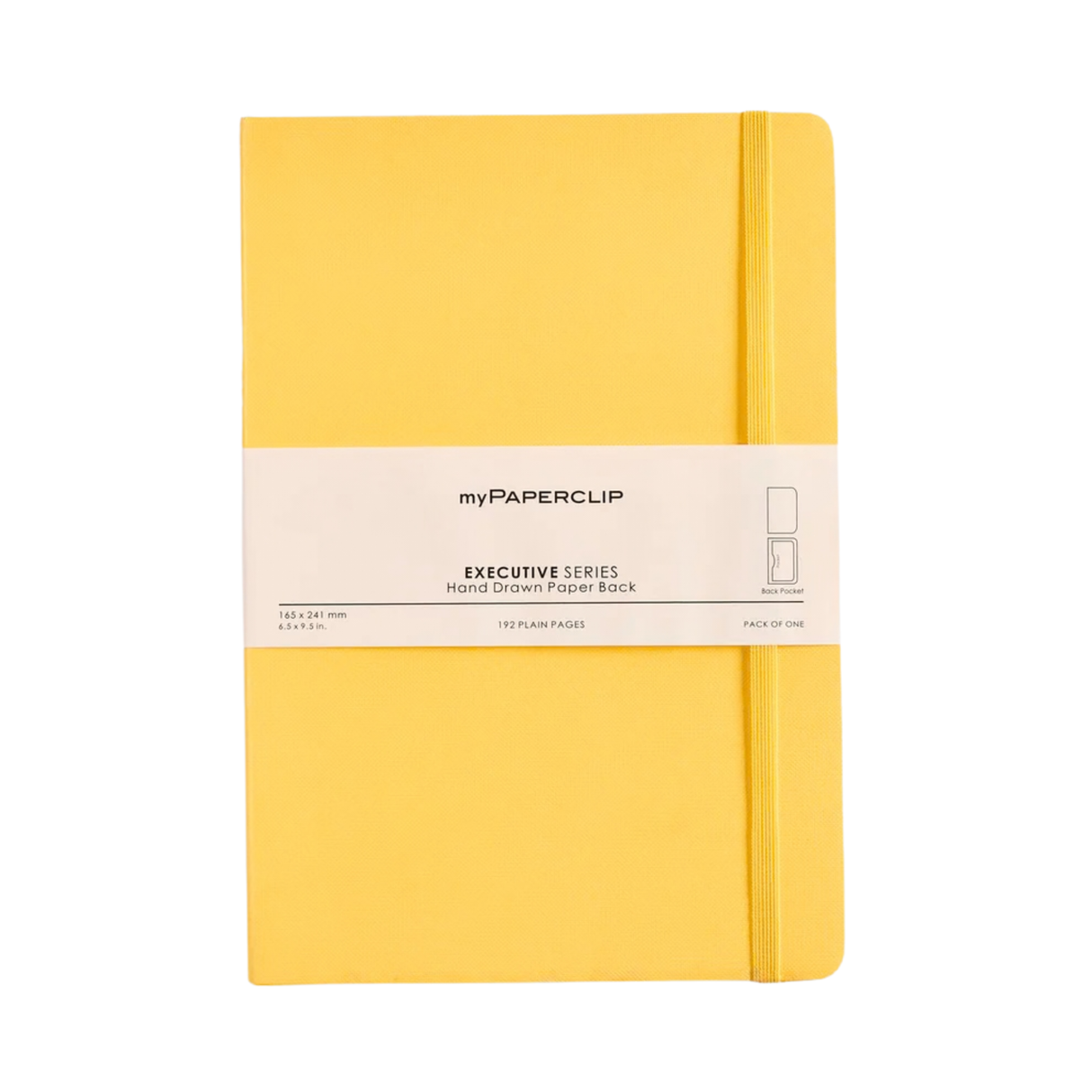 My Paperclip Executive Series Notebook (Soft Cover) - Large (With Back Pocket)  165 x 241 mm Collection  Plain Yellow