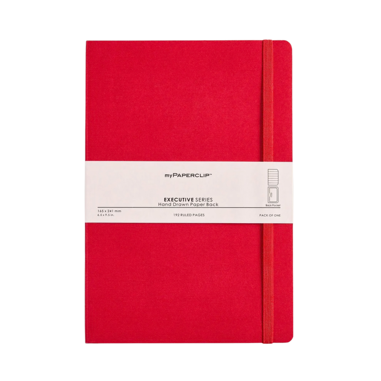 My Paperclip Executive Series Notebook (Soft Cover) - Large (With Back Pocket)  165 x 241 mm Collection Ruled Red