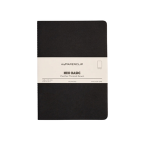 My Paperclip Neo Basic Center Thread Sewn Plain 148 x 210 mm Black  Collection