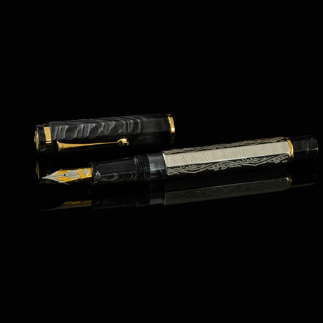 OMAS Cobra Silver Guilloché Fountain Pen