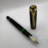 Pelikan M800 Black Gold trim - Window ink view Fountain Pen - Circa 1990