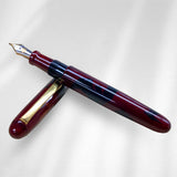 Nakaya Portable Writer Kuro Tamenuri Maki-e Bat Fountain Pen - Broad 14kt Gold Nib