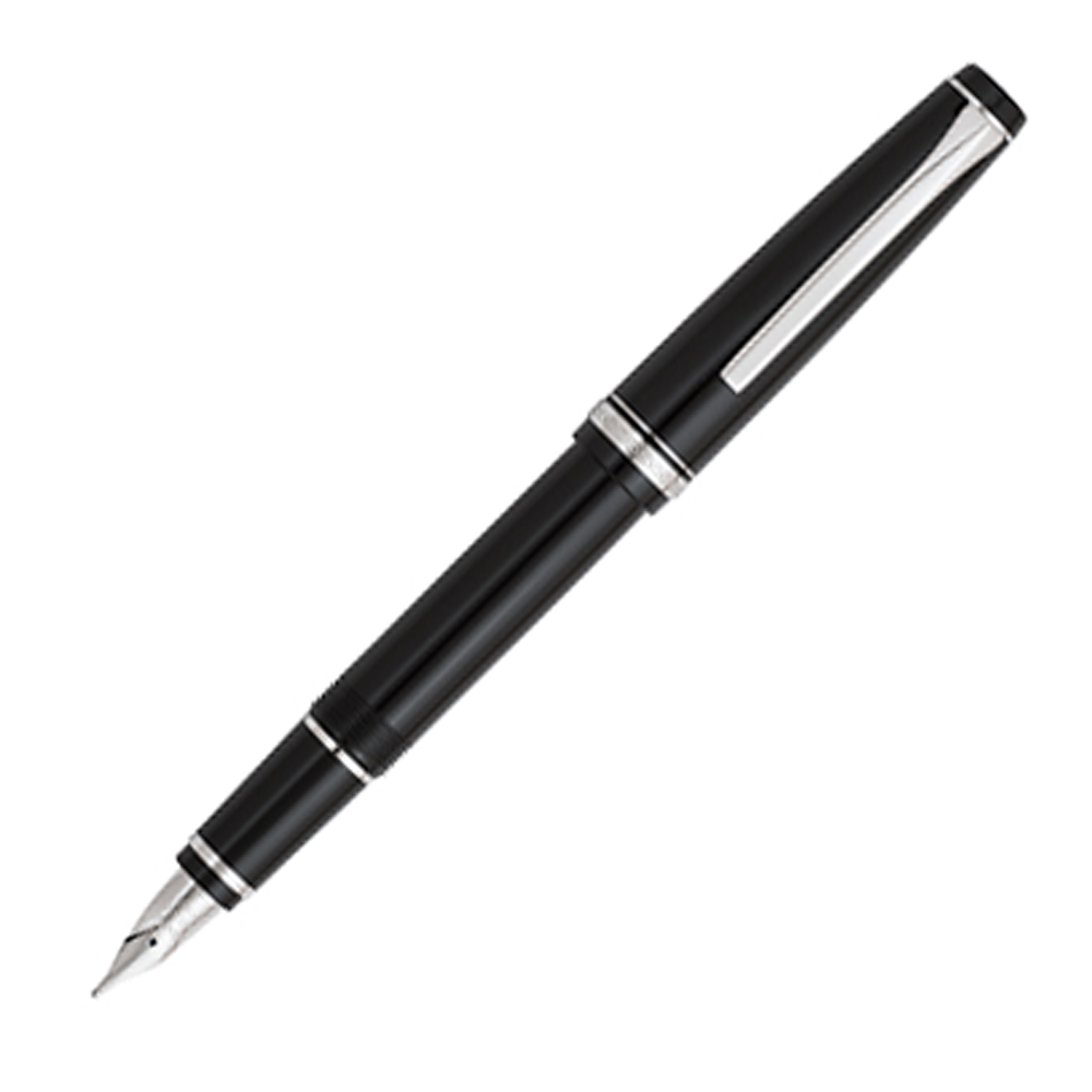 Pilot & Namiki Falcon Black/Rhodium Trim - Fountain Pen (14kt Nib)