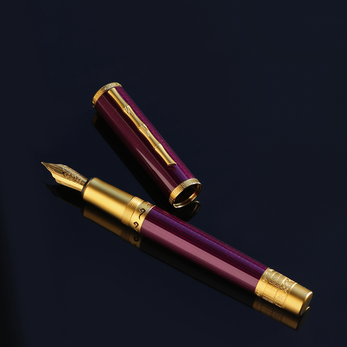 Panda Dorf Purple Bamboo Edition Fountain Pen Collection