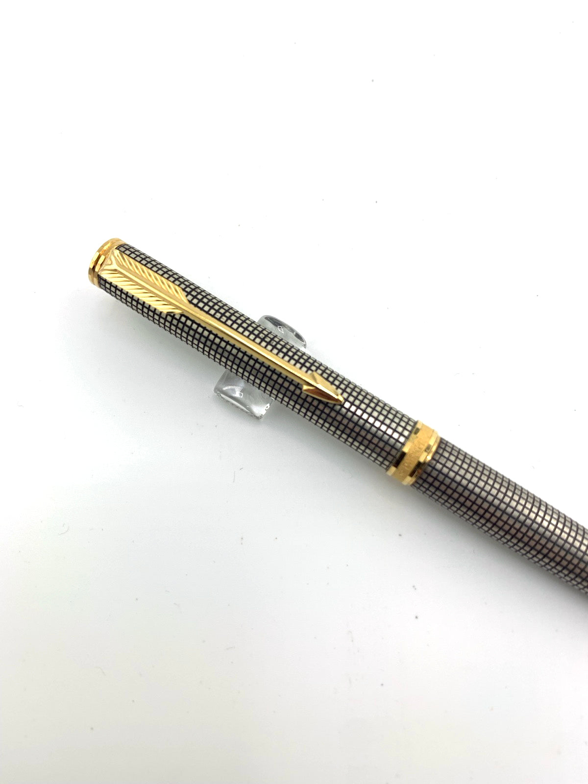 Parker Premier Sterling Silver Cisele Cross Hatch  Ballpoint  Pen - Circa 1980's