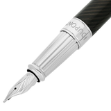 S.T. Dupont Mane Guilloche Line D Eternity Large Black & Palladium Fountain Pen Collection