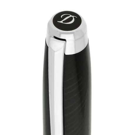 S.T. Dupont Mane Guilloche Line D Eternity Large Black & Palladium Fountain Pen Collection