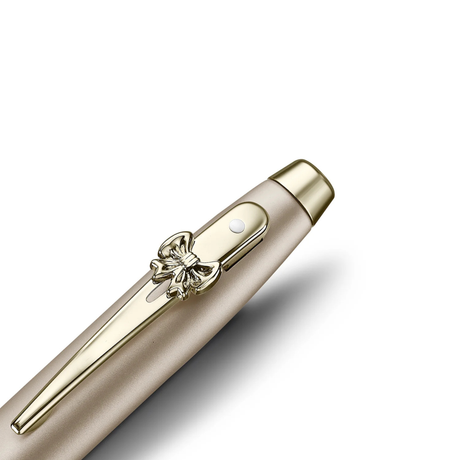 Sheaffer 100 Emily in Paris 9377 Champagne Gold Fountain Pen with Champagne Gold Trims and Bow-Shaped Clip Emblem Fountain Pen