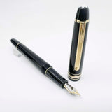 Montblanc Meisterstuck Black Resin #145 (Chopin) Classique Gold-Plated Trim Fountain  Pen - Fine 14kt Kt Gold Nib