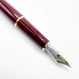 Montblanc #144 Bordeaux Resin Fountain Pen - Fine 14kt Gold Nib