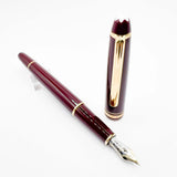 Montblanc #144 Bordeaux Resin Fountain Pen - Fine 14kt Gold Nib