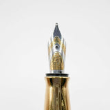 Michel Perchin Ribbed Blue Enamel and Gold Vermeil Limited Edition Fountain Pen (1995) - Broad 18kt Gold Nib