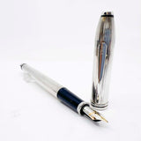 Cross Townsend Sterling Silver Fountain Pen - Made in USA - Fine 18kt Gold  Nib