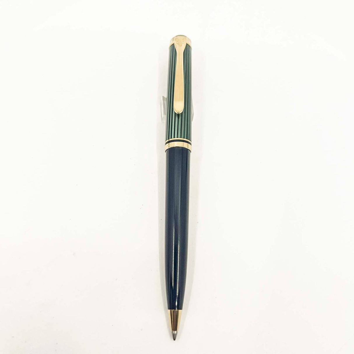 Pelikan K800 Ballpoint Pen - Black Barrel/Green Striped Cap
