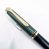 Pelikan K800 Ballpoint Pen - Black Barrel/Green Striped Cap