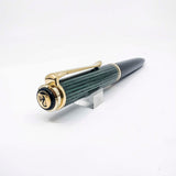 Pelikan K800 Ballpoint Pen - Black Barrel/Green Striped Cap