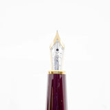 Montblanc #144R Bordeaux Resin Classique Fountain Pen - Fine 14kt Gold Nib