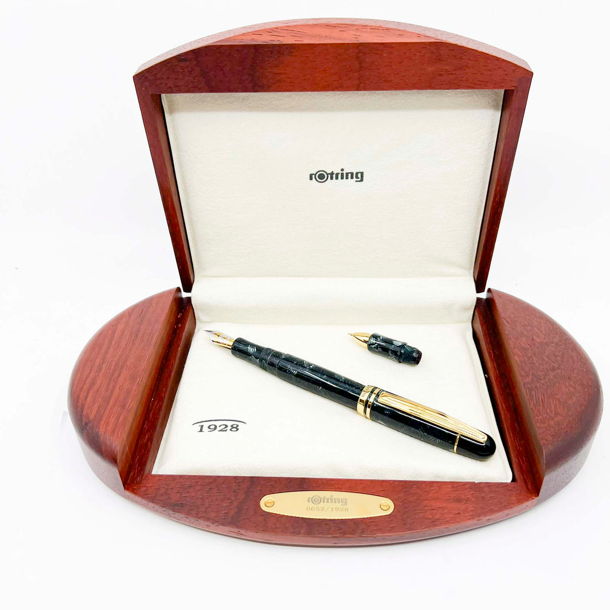 Rotring (German for "Red Ring")  Tintenkuli "1928" Celluloid Limited Edition Fountain Pen Celebrating 70 Years of Rotring Pen Production - Medium 18kt Gold Nib + an Interchangeable Stylographic Tubular Point