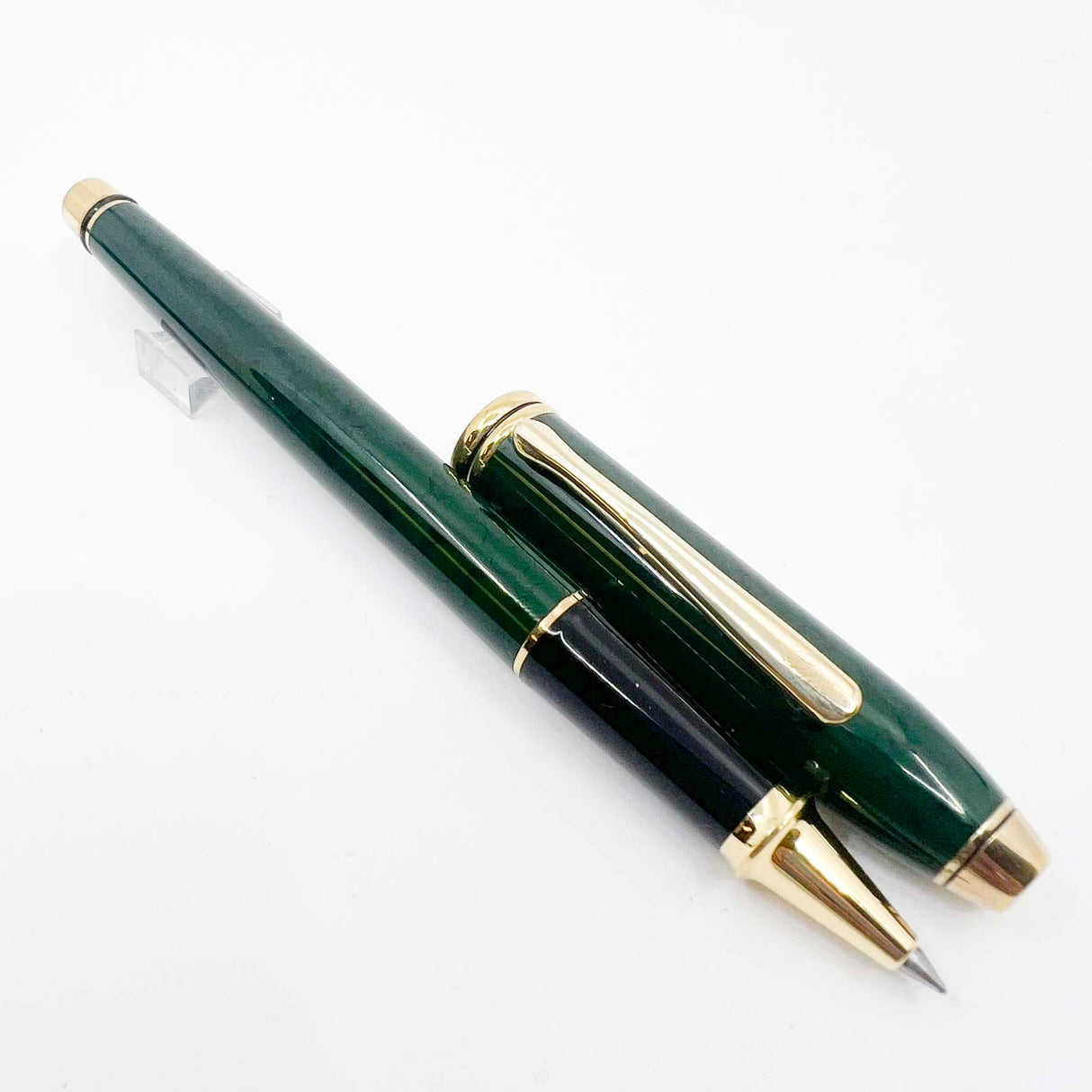 Cross Townsend Marbled Green & Black Lacquered Rollerball - Made in USA